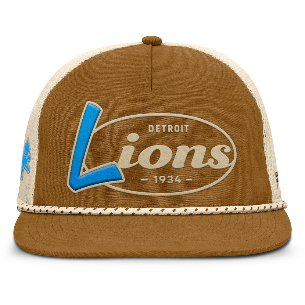 Detroit Lions Iso Rope Trucker Adjustable Hat Brown - Fanatics