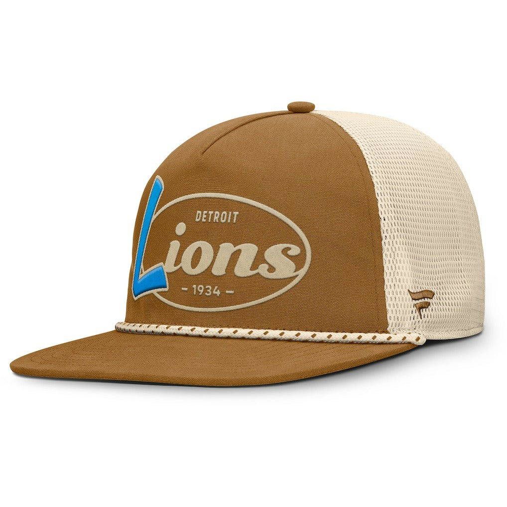 Detroit Lions Iso Rope Trucker Adjustable Hat Brown - Fanatics