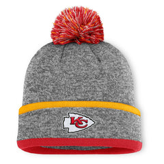 Kansas City Chiefs Motion Cuffed Knit Hat with Pom Heather Gray - Fanatics