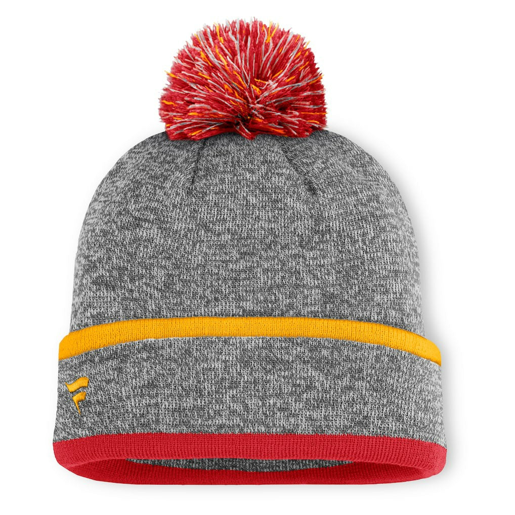 Kansas City Chiefs Motion Cuffed Knit Hat with Pom Heather Gray - Fanatics