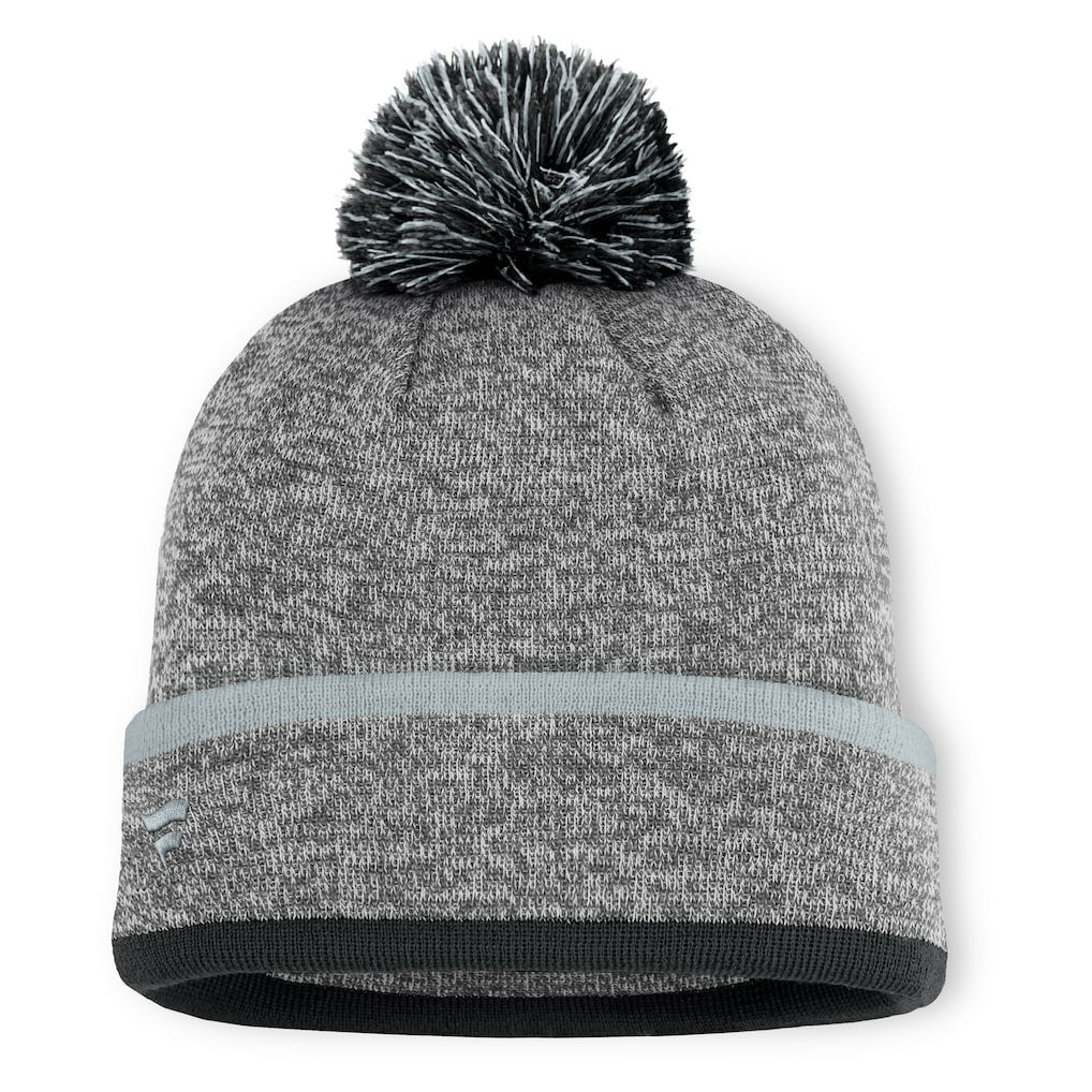 Las Vegas Raiders Motion Cuffed Knit Hat with Pom Heather Gray - Fanatics