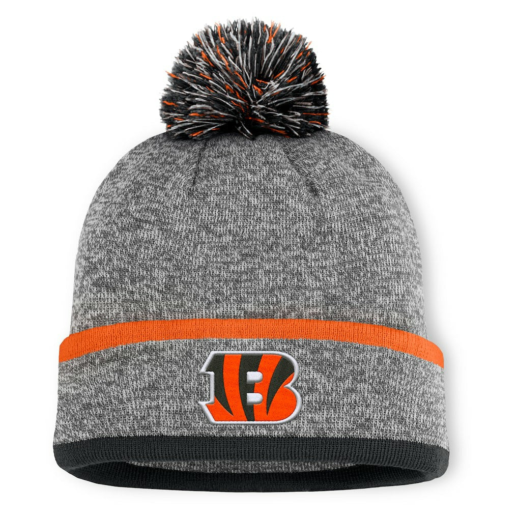 Cincinnati Bengals Motion Cuffed Knit Hat with Pom Heather Gray - Fanatics