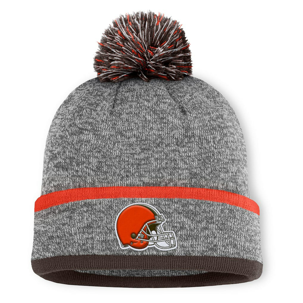 Cleveland Browns Motion Cuffed Knit Hat with Pom Heather Gray - Fanatics