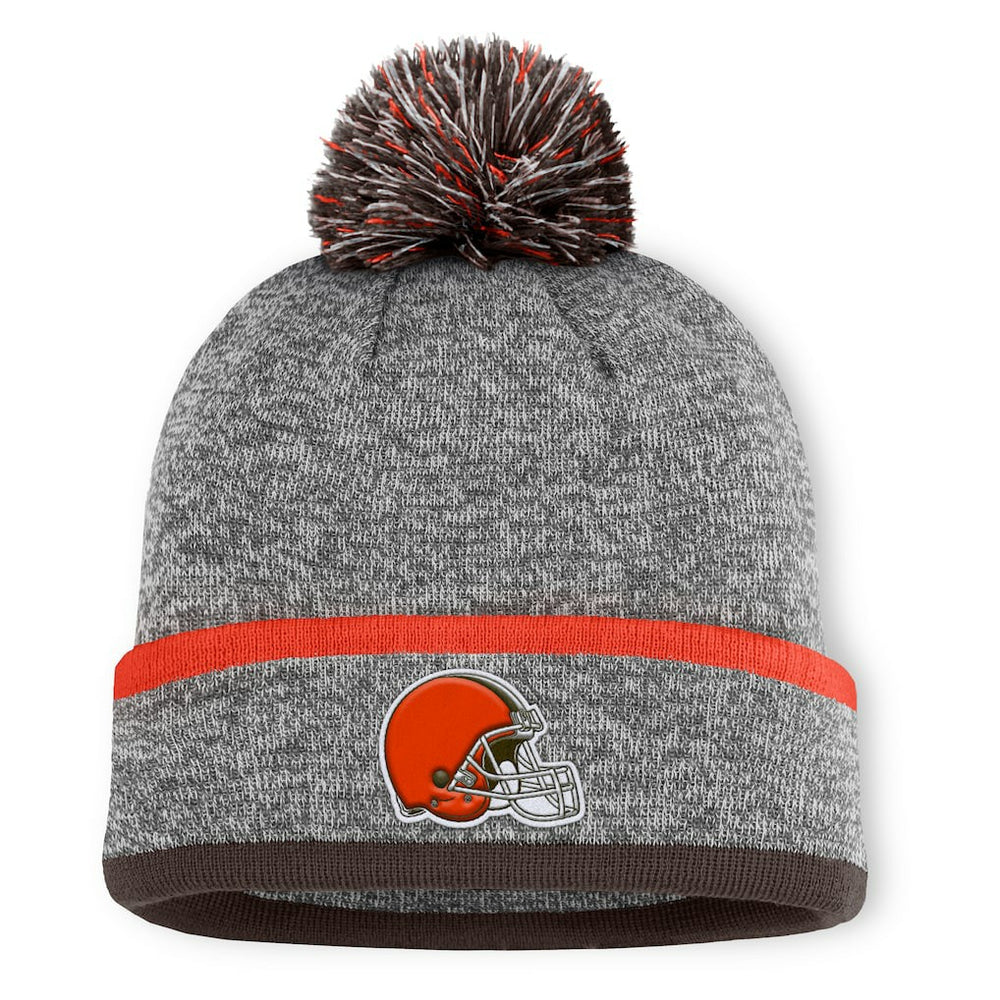 Cleveland Browns Motion Cuffed Knit Hat with Pom Heather Gray - Fanatics
