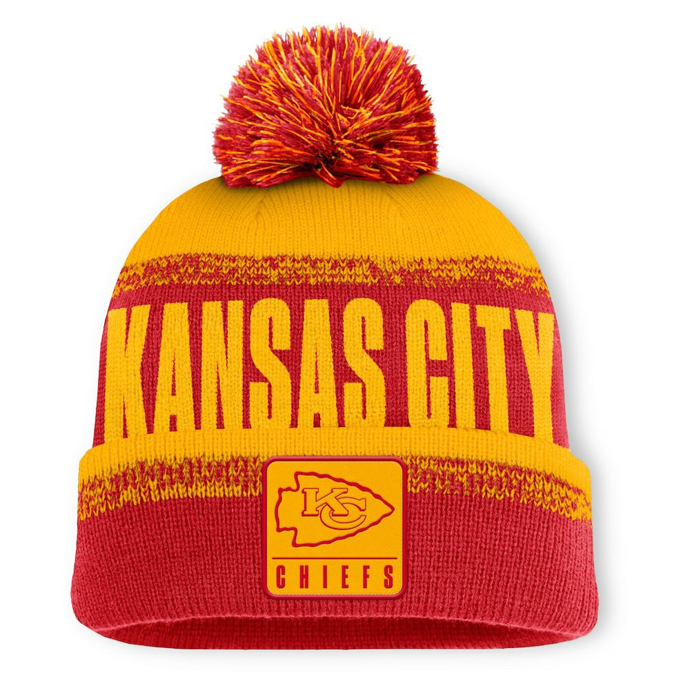 Kansas City Chiefs Play Action Cuffed Knit Hat with Pom Red/Gold - Fanatics