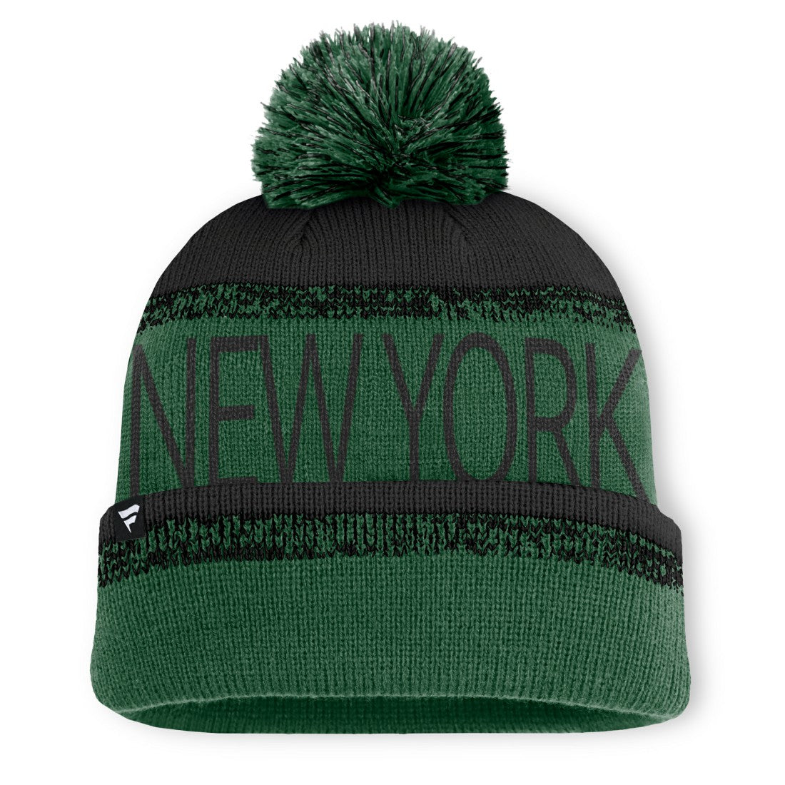 New York Jets Play Action Cuffed Knit Hat with Pom Green/Black - Fanatics