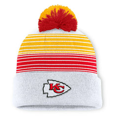Kansas City Chiefs Ghost Cuffed Knit Hat with Pom White - Fanatics