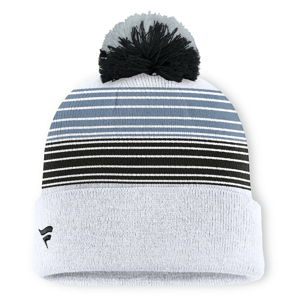 Las Vegas Raiders Ghost Cuffed Knit Hat with Pom White - Fanatics
