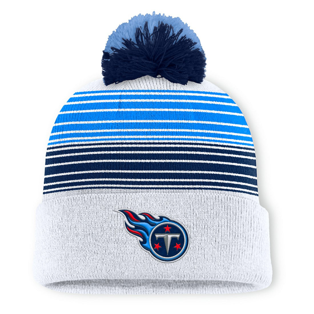 Tennessee Titans Ghost Cuffed Knit Hat with Pom White - Fanatics