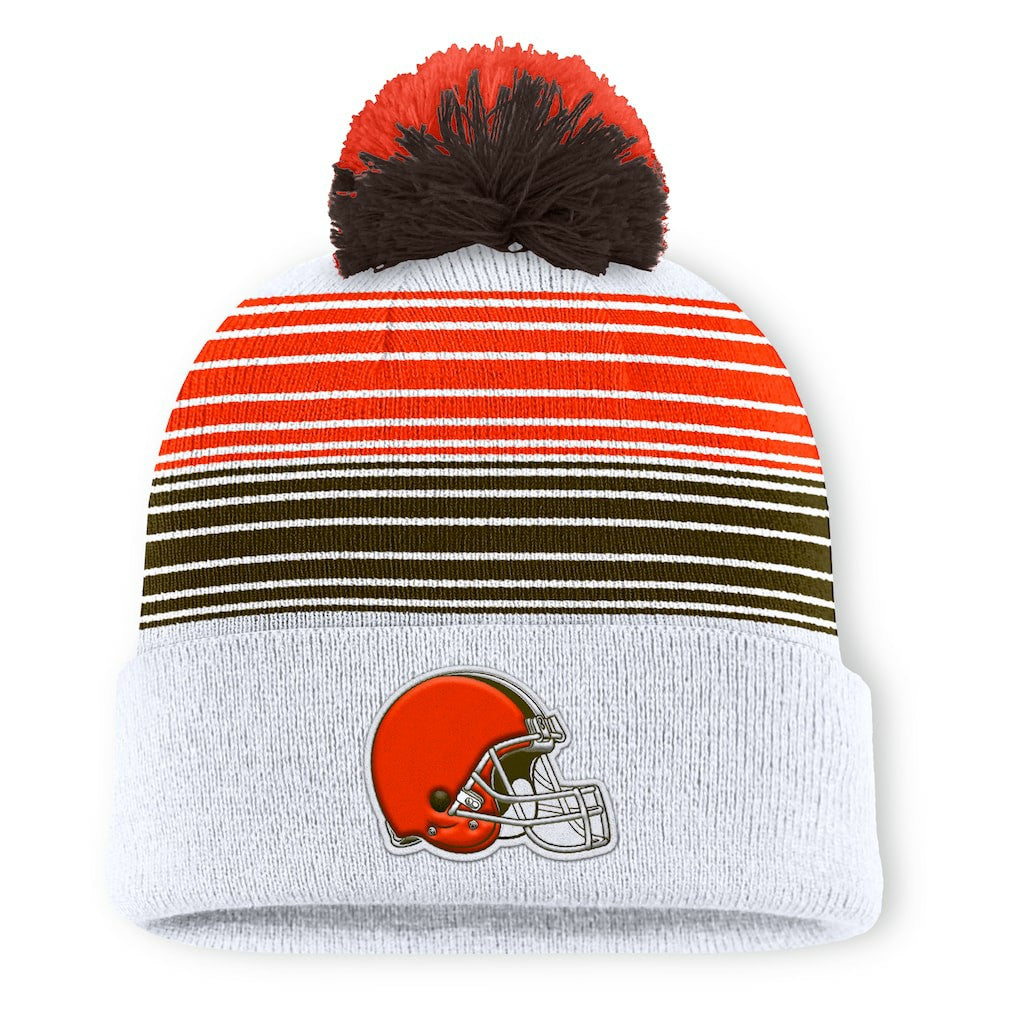Cleveland Browns Ghost Cuffed Knit Hat with Pom White - Fanatics