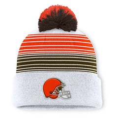 Cleveland Browns Ghost Cuffed Knit Hat with Pom White - Fanatics