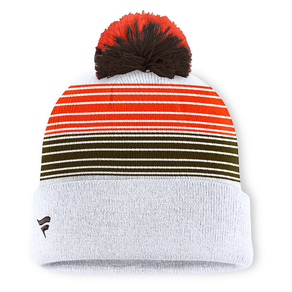 Cleveland Browns Ghost Cuffed Knit Hat with Pom White - Fanatics