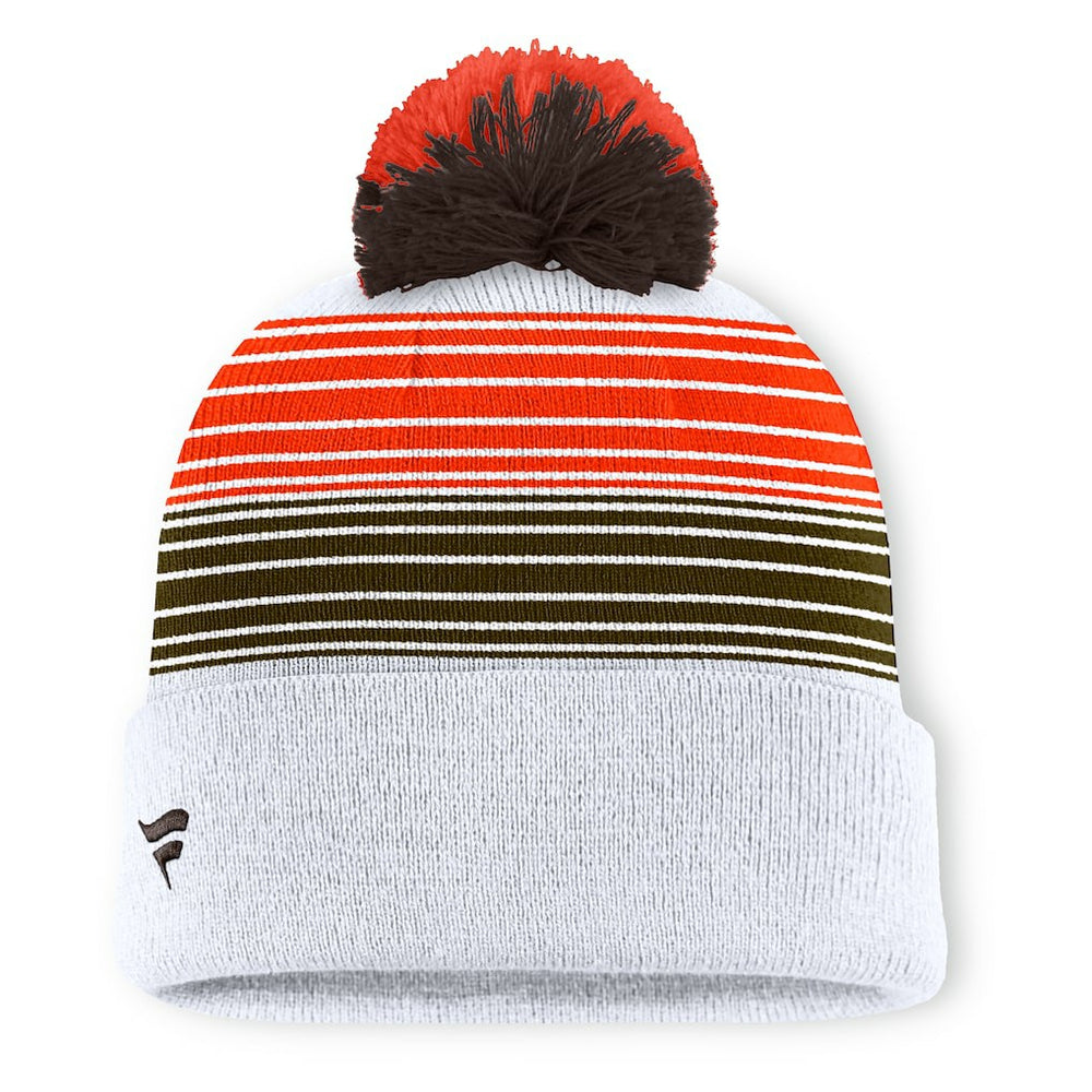 Cleveland Browns Ghost Cuffed Knit Hat with Pom White - Fanatics