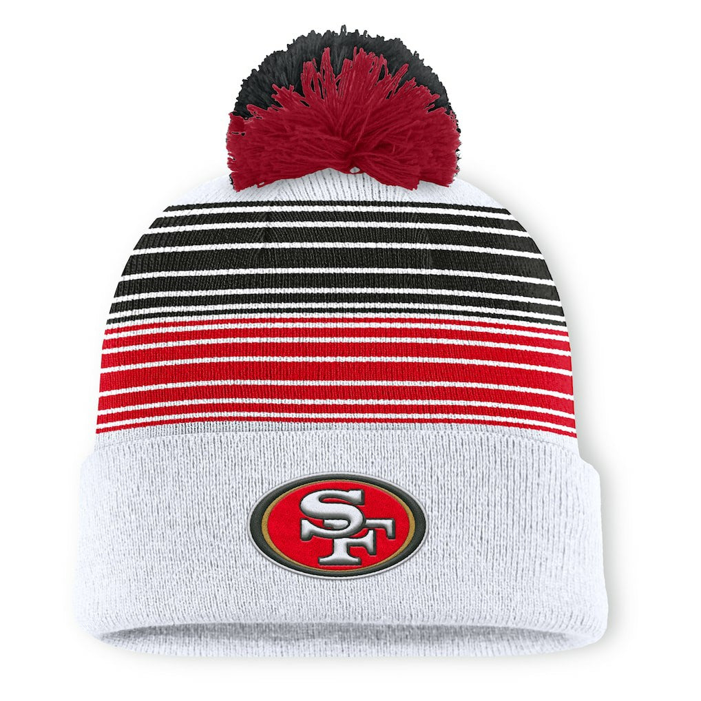 San Francisco 49ers Ghost Cuffed Knit Hat with Pom White - Fanatics