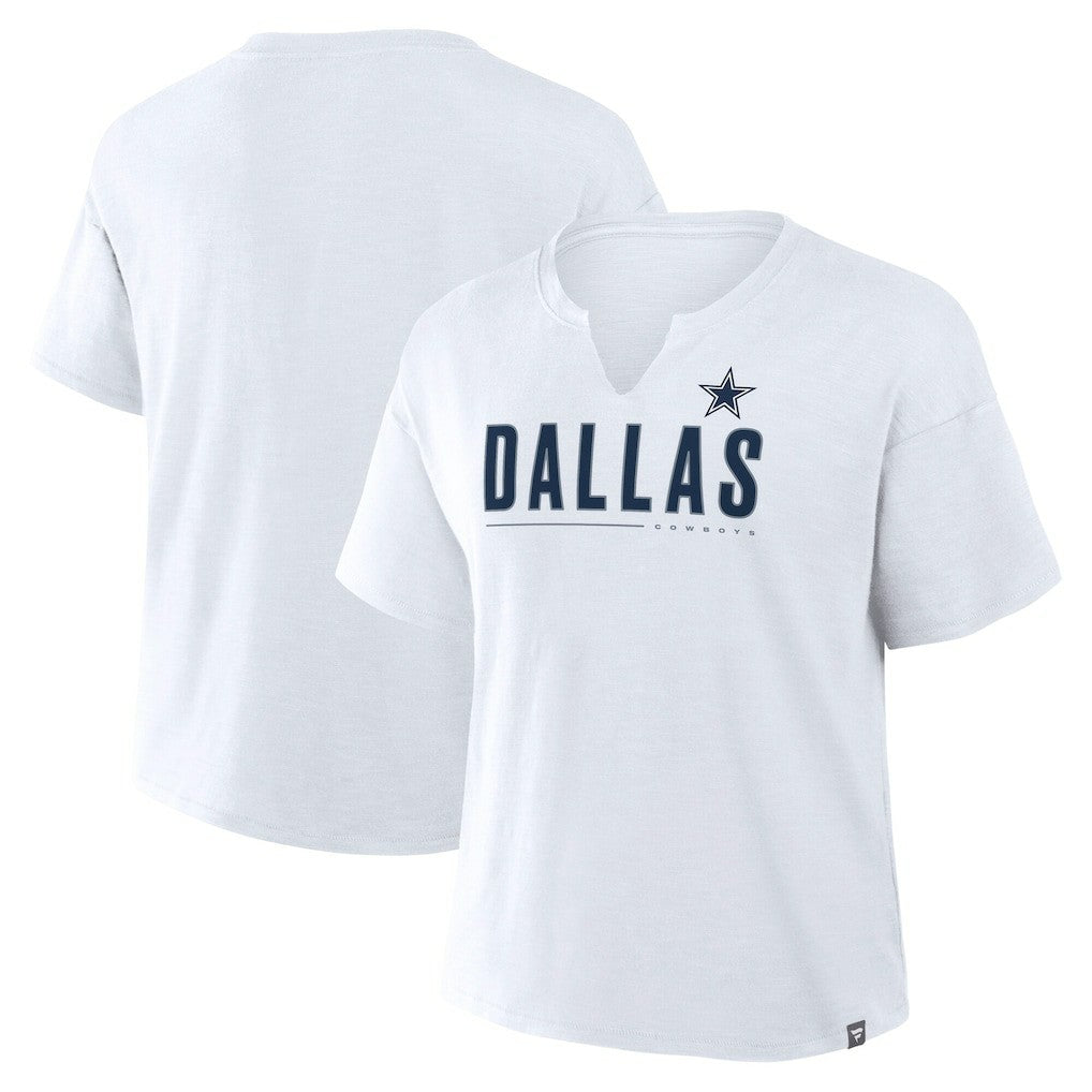 Dallas Cowboys Women's Redzone Slub Boxy T-Shirt White - Fanatics