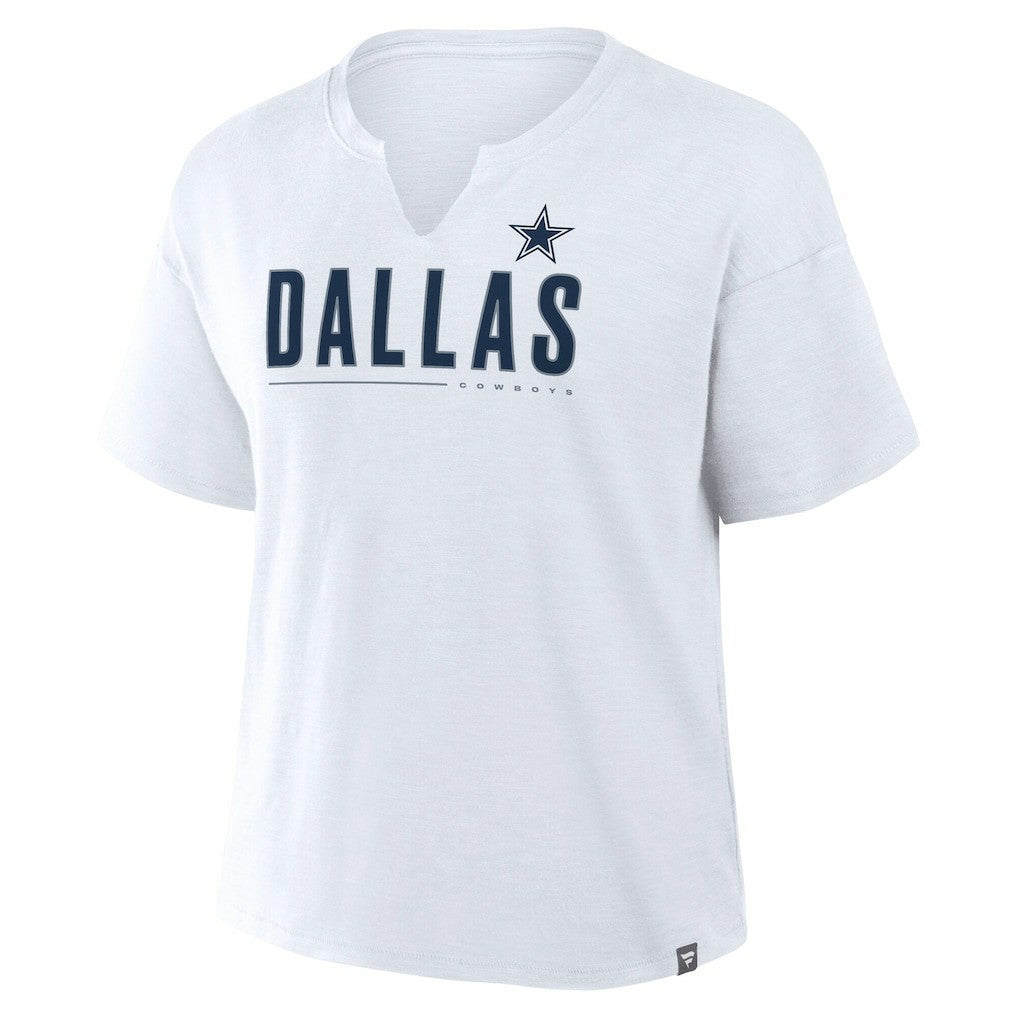 Dallas Cowboys Women's Redzone Slub Boxy T-Shirt White - Fanatics