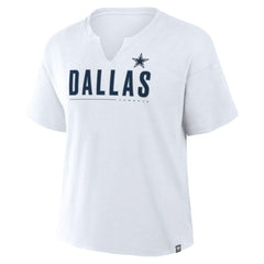 Dallas Cowboys Women's Redzone Slub Boxy T-Shirt White - Fanatics