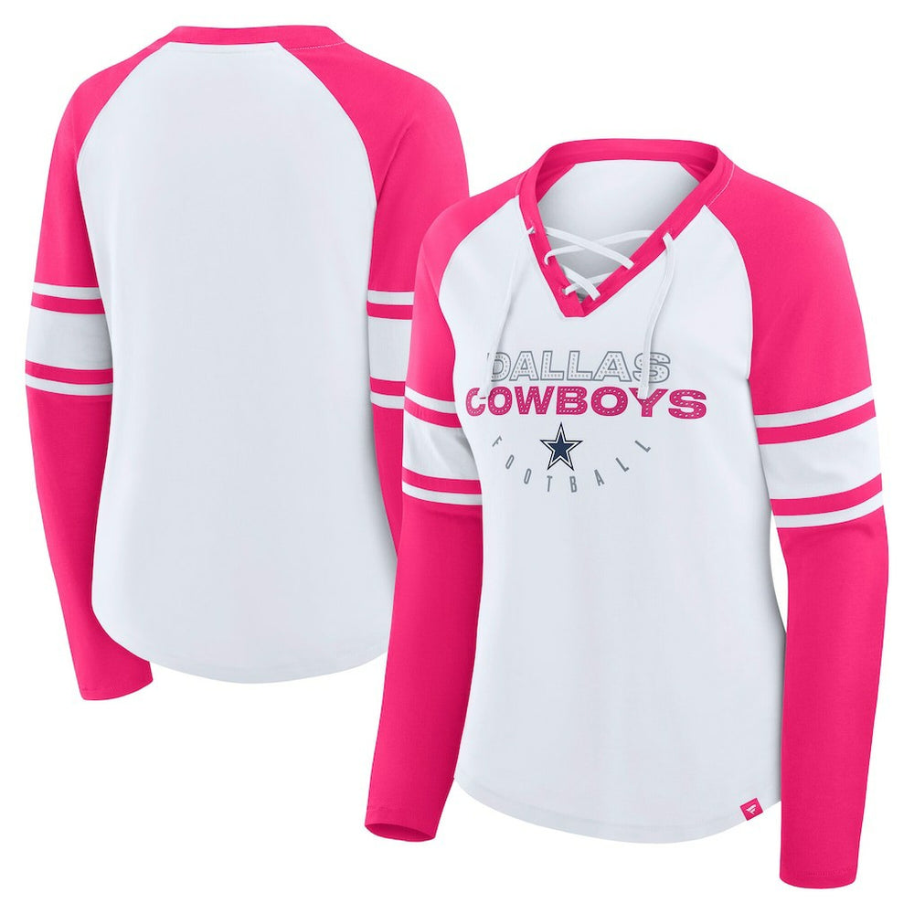 Dallas Cowboys Women's White/Pink NFL Womens Redzone Bling Lace Up LST - Fanatics