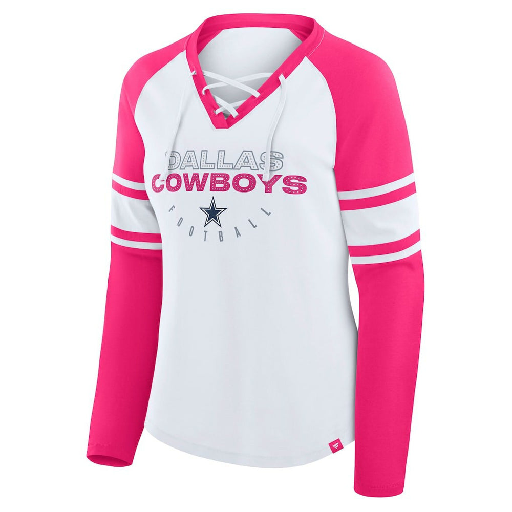 Dallas Cowboys Women's White/Pink NFL Womens Redzone Bling Lace Up LST - Fanatics