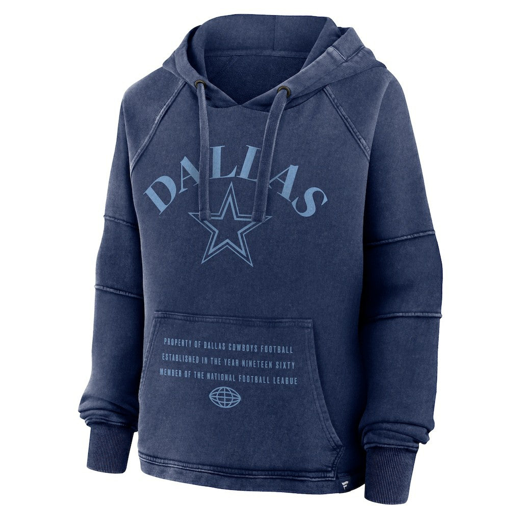 Dallas Cowboys Women's Oversized Raglan Gridiron Hoodie Navy - Fanatics