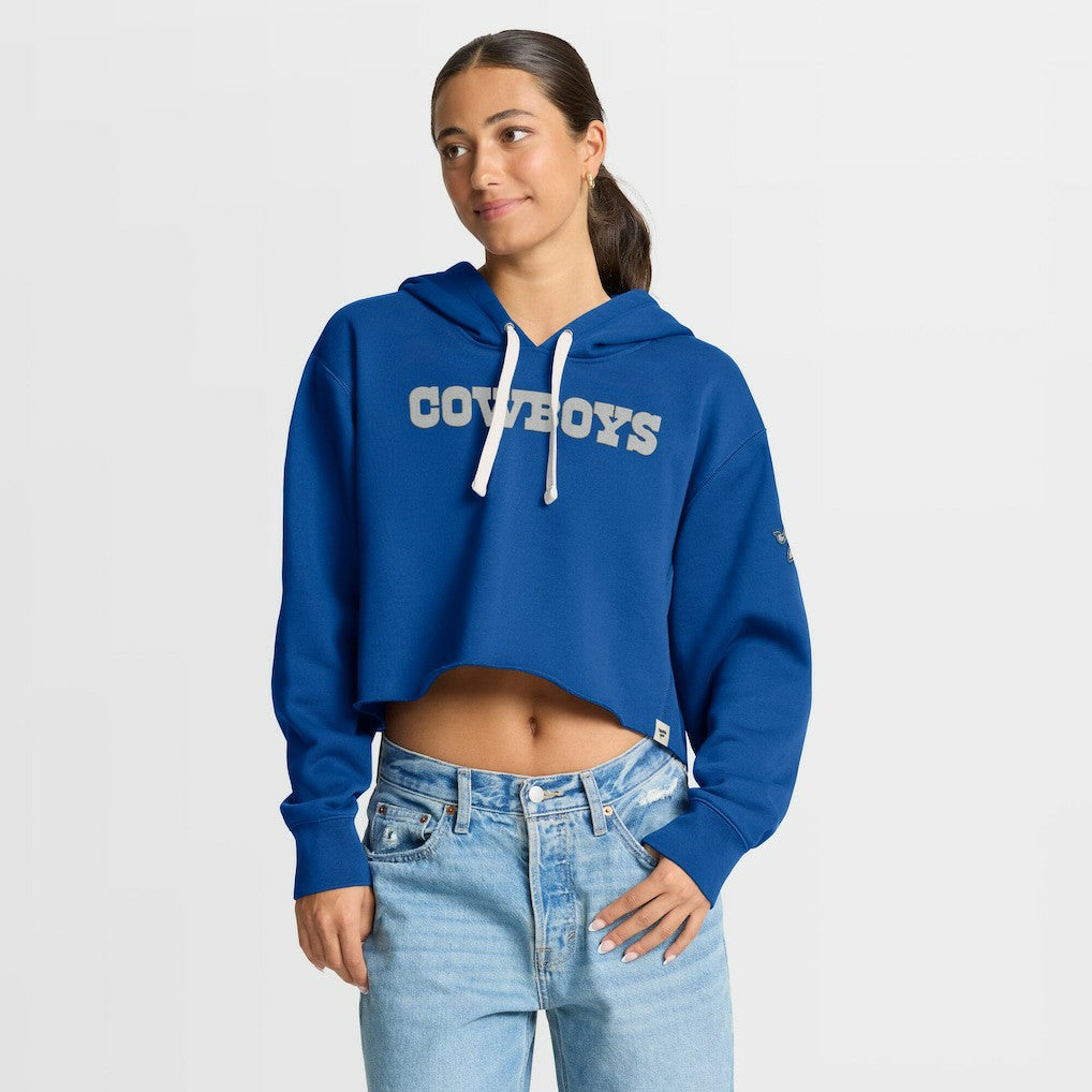Dallas Cowboys Women's Oversized Hometown Heritage Cropped Hoodie Royal - Fanatics