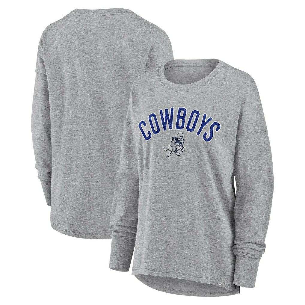 Dallas Cowboys Women's Hometown Legacy Long Sleeve T-Shirt Heather Gray - Fanatics