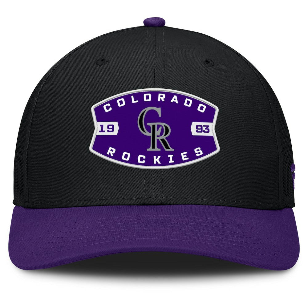 Colorado Rockies Fanatics Cutoff Adjustable Trucker Hat Lifestyle