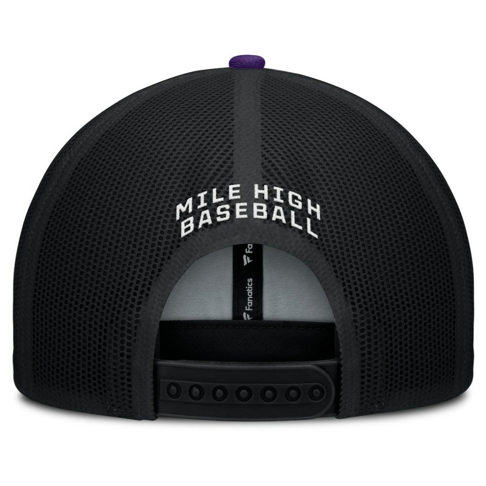 Colorado Rockies Fanatics Cutoff Adjustable Trucker Hat Lifestyle