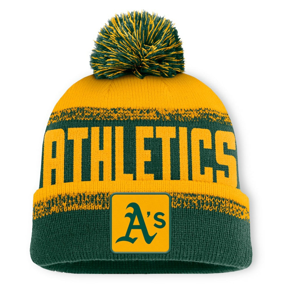 Athletics Fanatics No-Doubter Cuffed Knit Hat with Pom Near Me