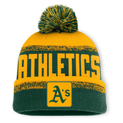Athletics Fanatics No-Doubter Cuffed Knit Hat with Pom Near Me
