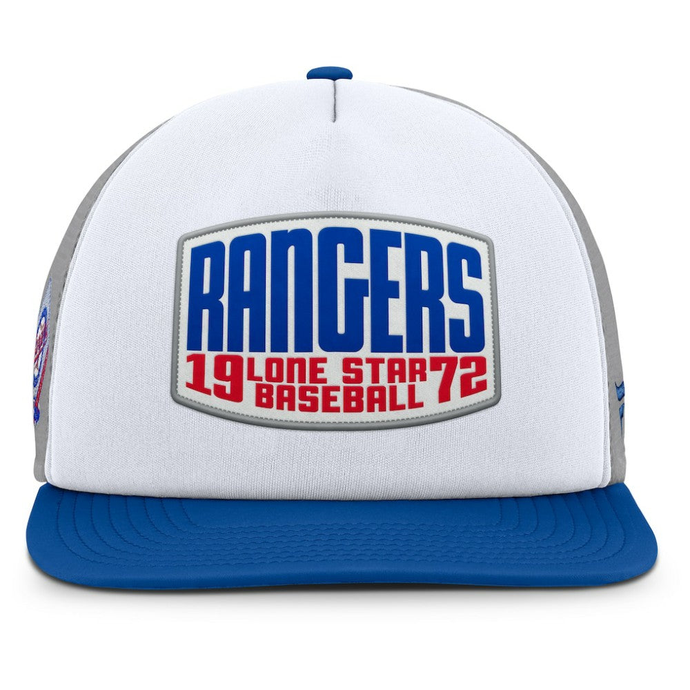 Texas Rangers Fanatics Cranked Foam Front Patch Trucker Adjustable Hat Online