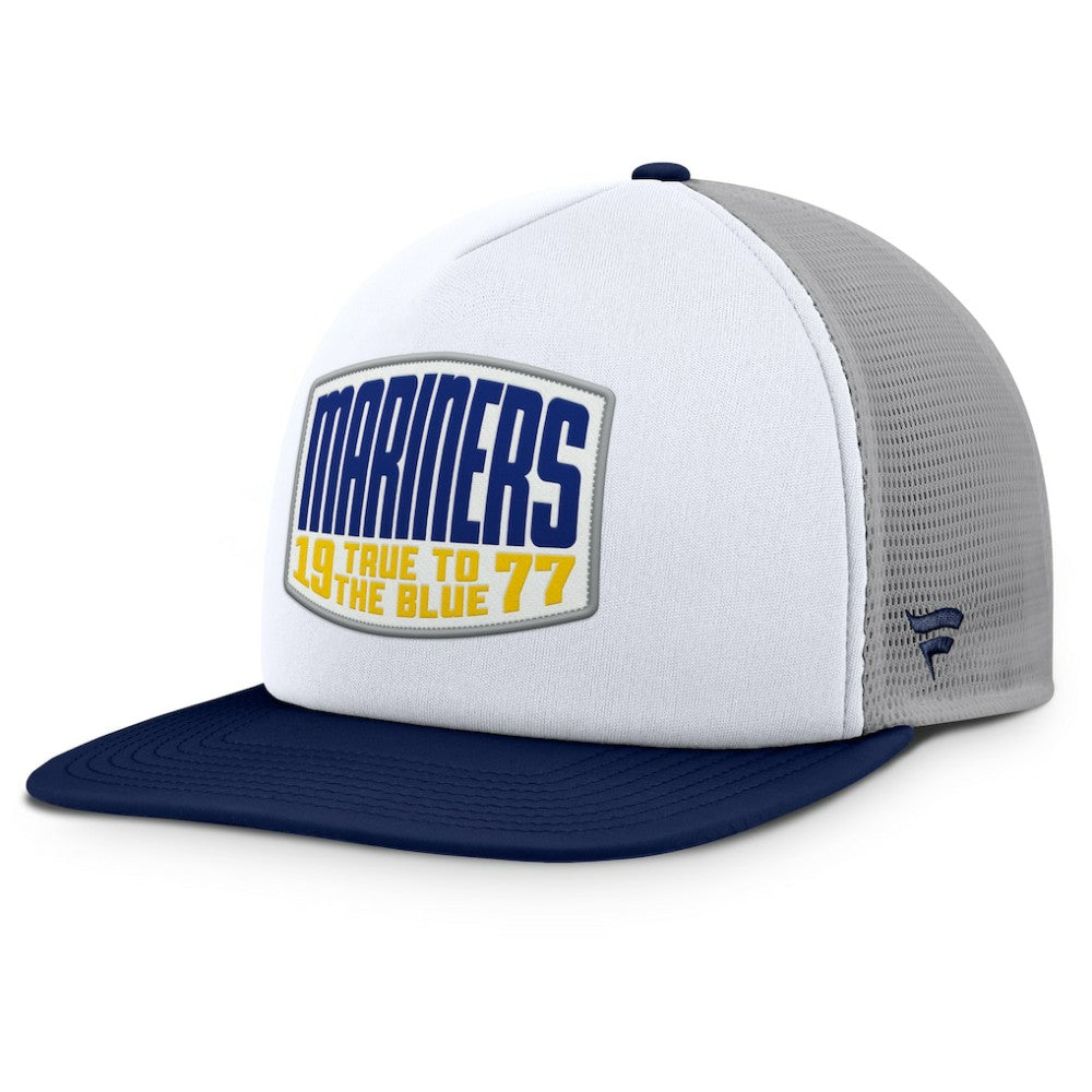 Seattle Mariners Fanatics Cranked Foam Front Patch Trucker Adjustable Hat Clearance