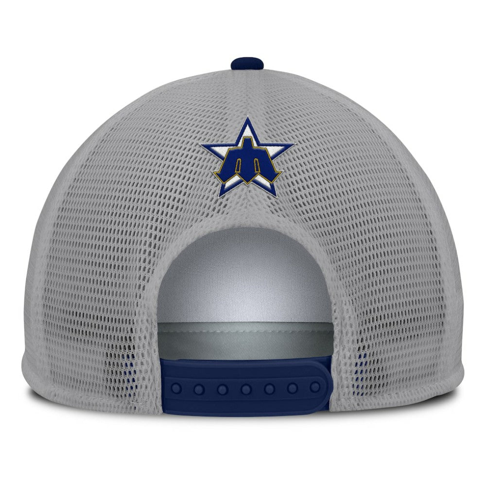 Seattle Mariners Fanatics Cranked Foam Front Patch Trucker Adjustable Hat Clearance