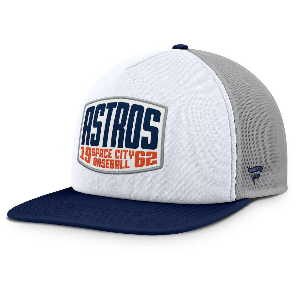 Houston Astros Fanatics Cranked Foam Front Patch Trucker Adjustable Hat Clearance