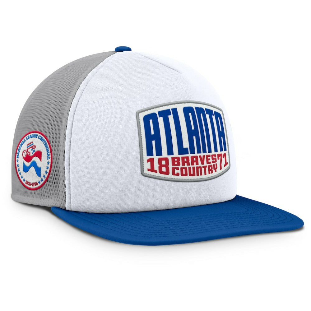 Atlanta Braves Fanatics Cranked Foam Front Patch Trucker Adjustable Hat for sale