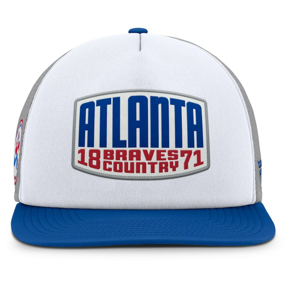 Atlanta Braves Fanatics Cranked Foam Front Patch Trucker Adjustable Hat for sale
