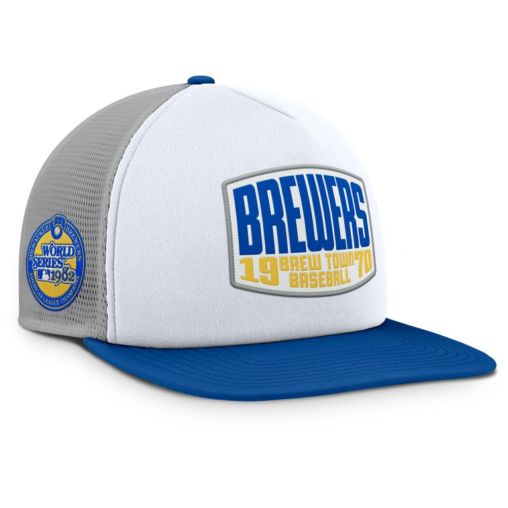 Milwaukee Brewers Fanatics Cranked Foam Front Patch Trucker Adjustable Hat for sale