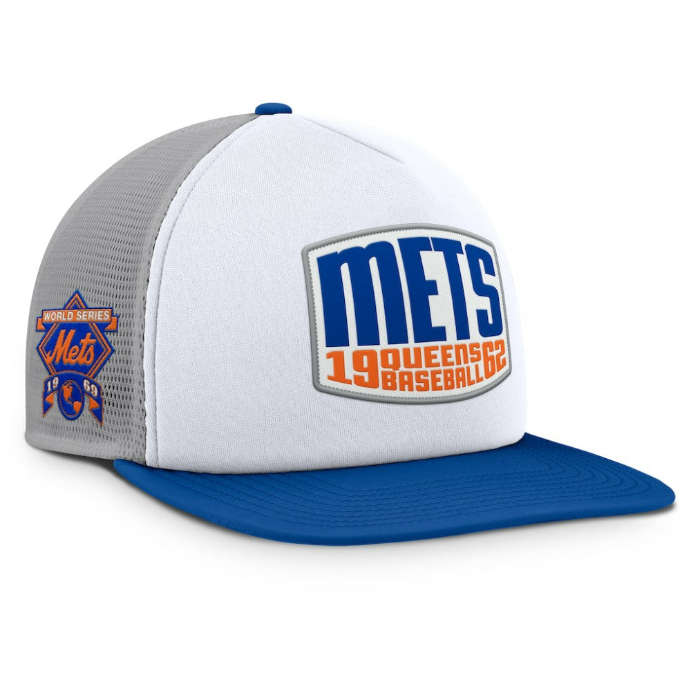 New York Mets Fanatics Cranked Foam Front Patch Trucker Adjustable Hat Online