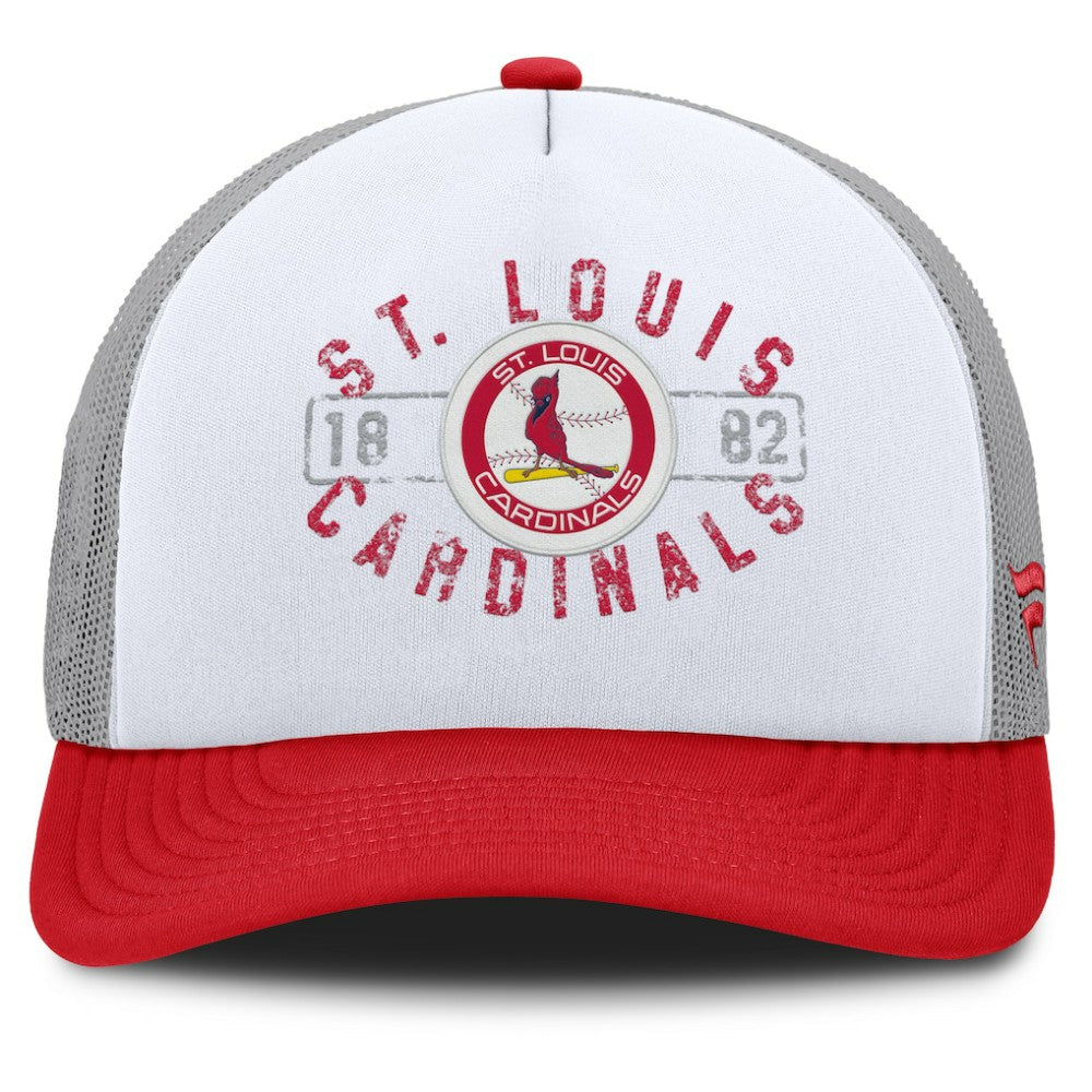 St. Louis Cardinals Fanatics Designated A-Frame Foam Front Trucker Adjustable Hat Lifestyle