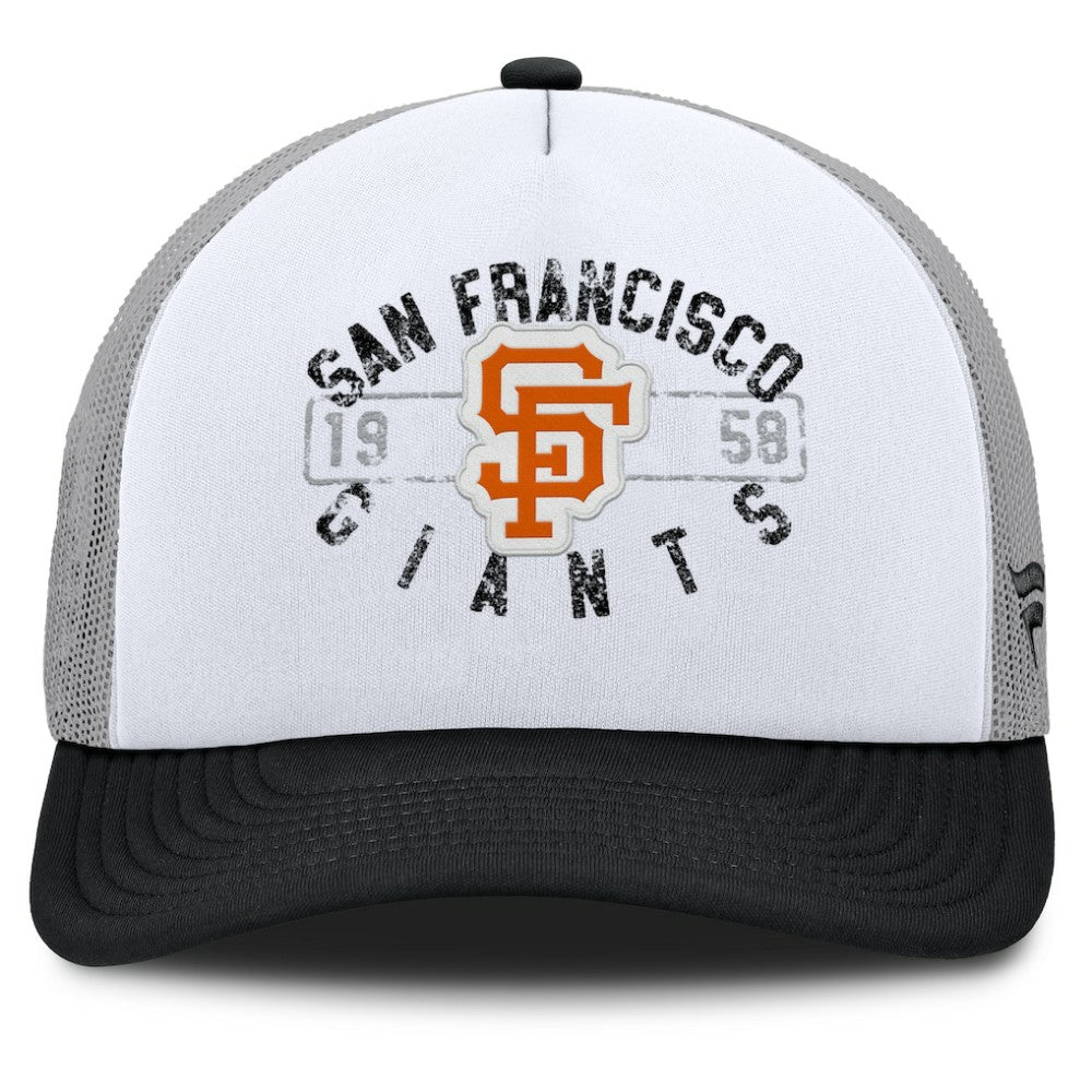 San Francisco Giants Fanatics Designated A-Frame Foam Front Trucker Adjustable Hat Lifestyle