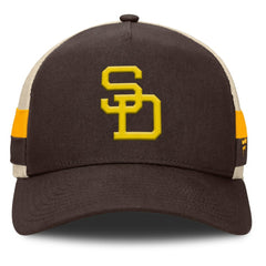 San Diego Padres Fanatics Inherited Side Stripe Trucker Adjustable Hat for sale