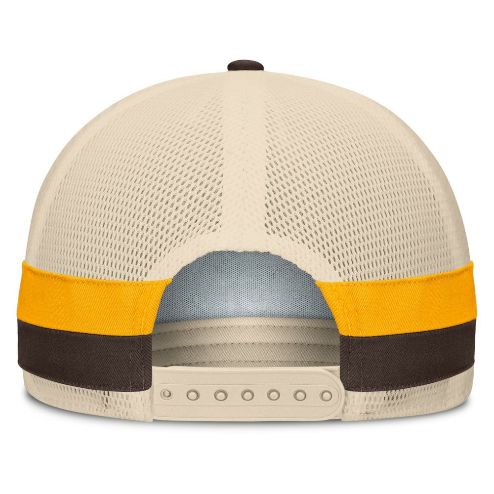 San Diego Padres Fanatics Inherited Side Stripe Trucker Adjustable Hat for sale