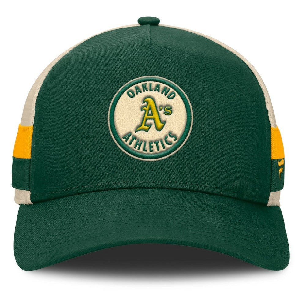 Athletics Fanatics Inherited Side Stripe Trucker Adjustable Hat Lifestyle