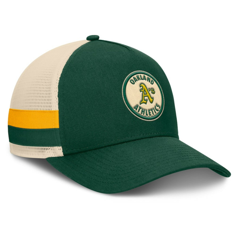 Athletics Fanatics Inherited Side Stripe Trucker Adjustable Hat Lifestyle