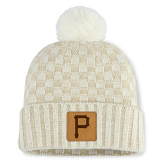 Pittsburgh Pirates Fanatics Women's Matchstick Cuffed Knit Hat with Pom- Natural discount