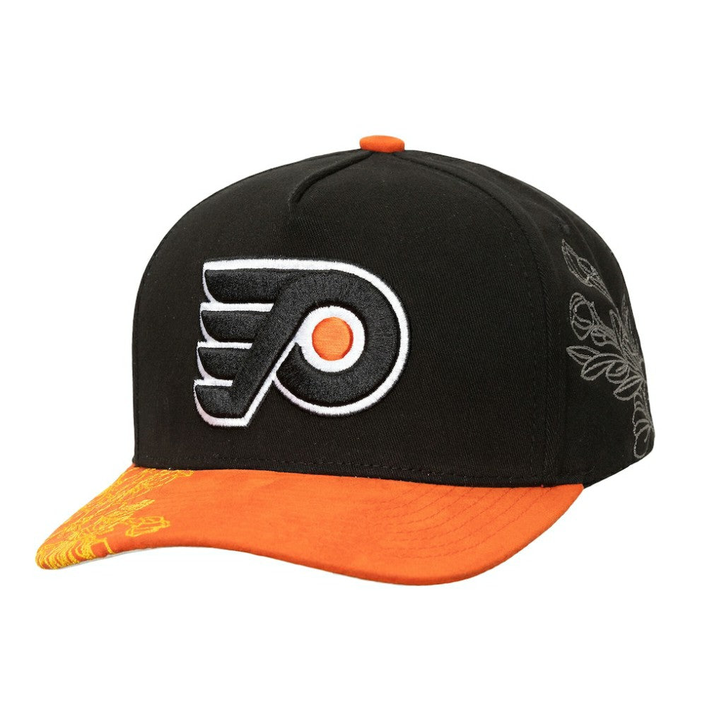 Philadelphia Flyers - Mitchell & Ness May Flowers Pro Crown Adjustable Hat Black/Orange