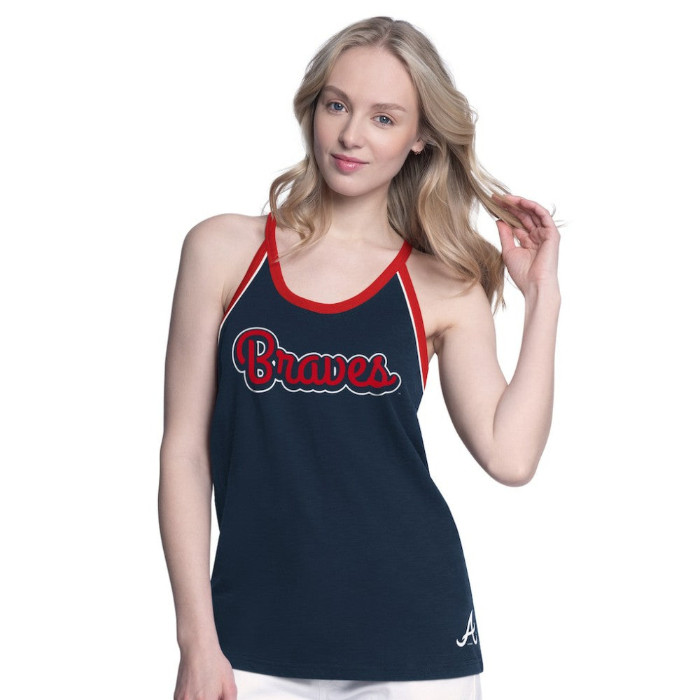 Atlanta Braves G-III 4Her by Carl Banks Women's Curveball Racerback Tank Top Clearance