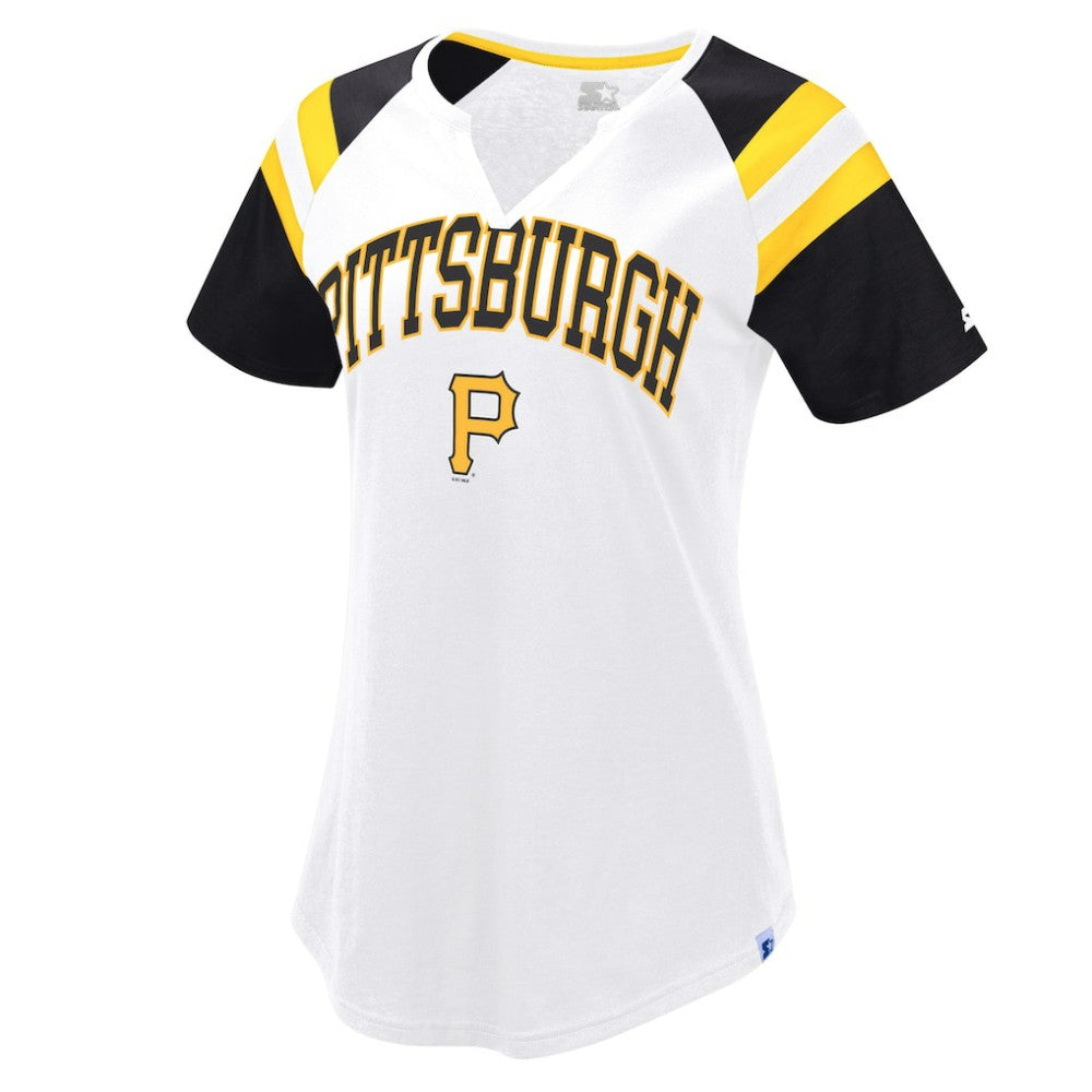 Pittsburgh Pirates Starter Women's Game On Notch Neck Raglan T-Shirt Sale