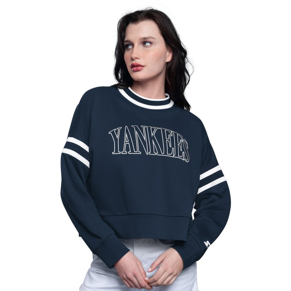 New York Yankees Starter Women's Power Play Cropped Pullover Sweatshirt for sale