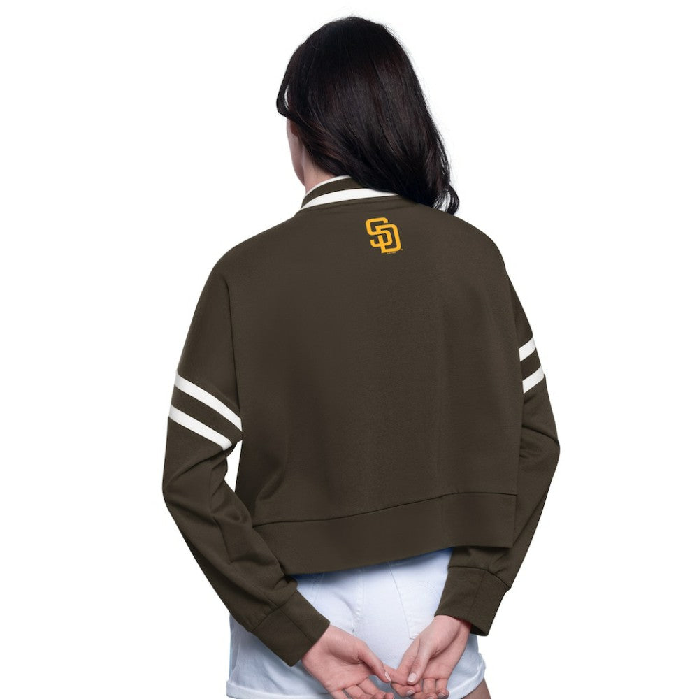 San Diego Padres Starter Women's Power Play Cropped Pullover Sweatshirt Lifestyle